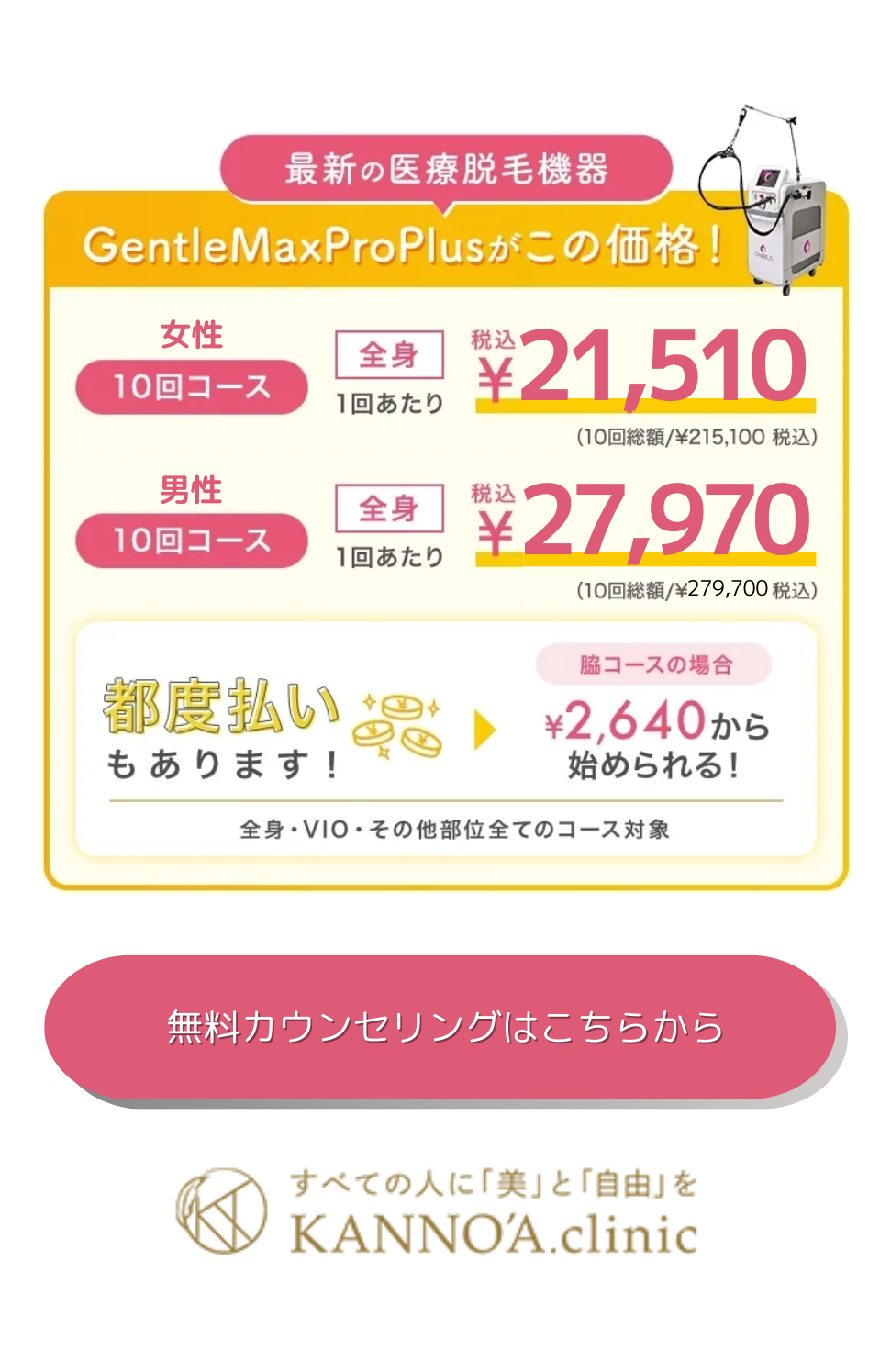 脱毛の通い放題プランとはどんな仕組み？メリットとデメリットも解説　- 医療脱毛ならカノアクリニック